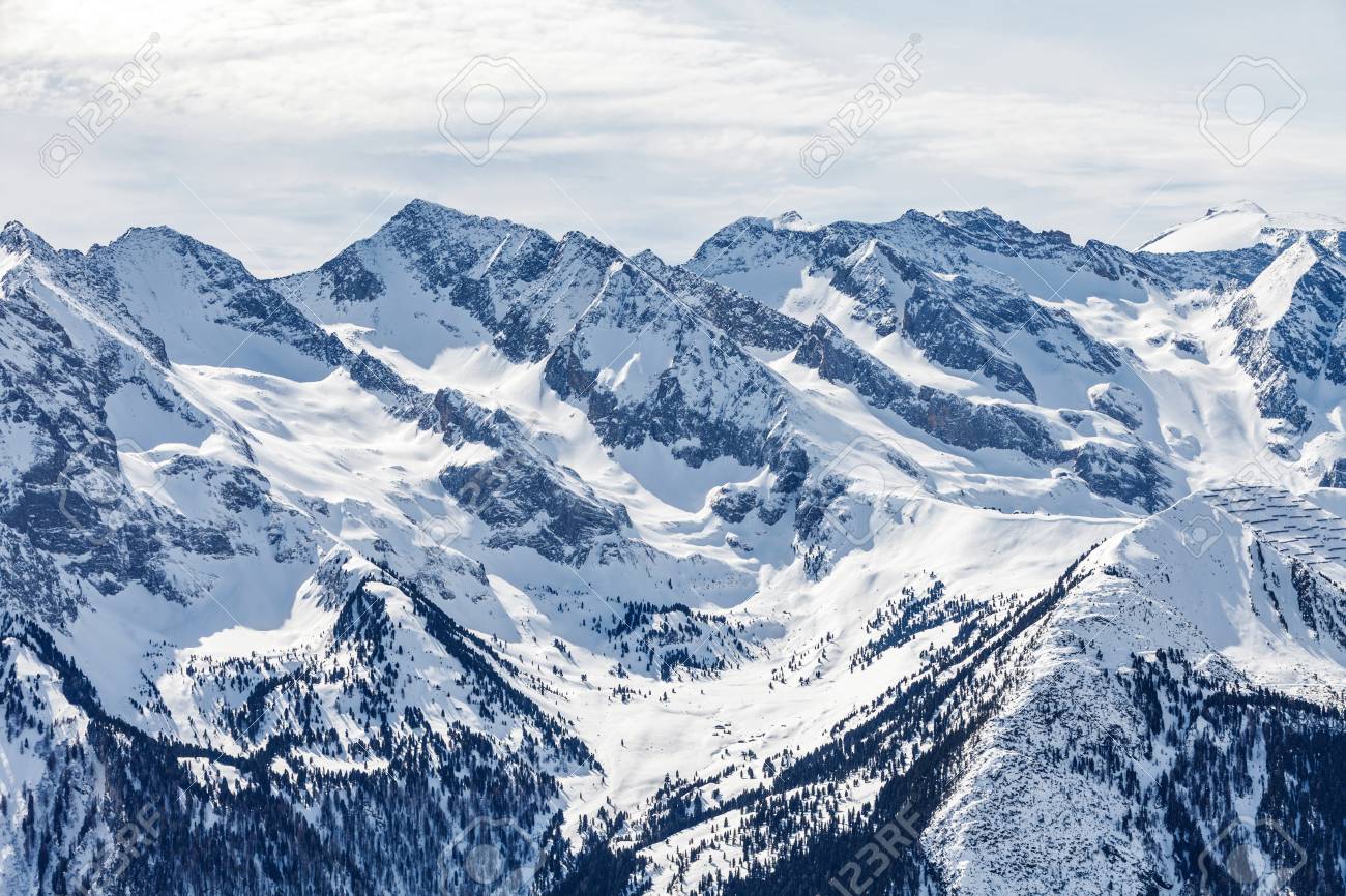 Snowy mountain landscape